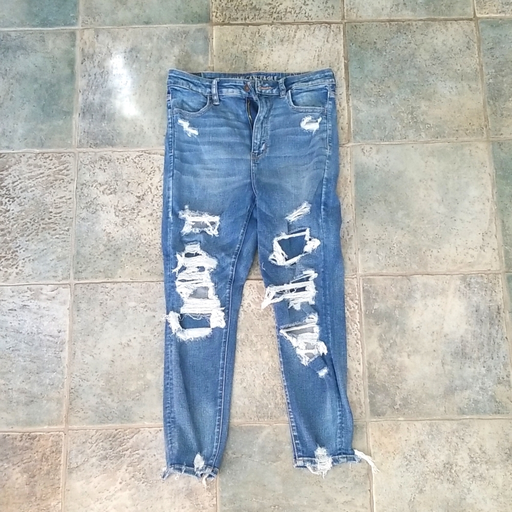 American Eagle Super Distressed High Rise Jeggings